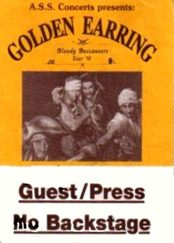 Golden Earring 1991 backstage pass German Bloody Buccaneers tour Guest\Press no backstage